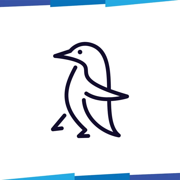 Line Penguin logo vektor mall — Stock vektor