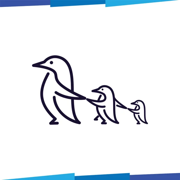 Linia Penguin logo szablon wektor — Wektor stockowy