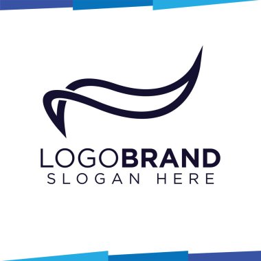 Soyut çizgi dalga logosu vektör şablonu