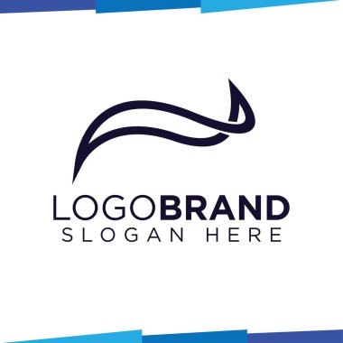 Soyut çizgi dalga logosu vektör şablonu