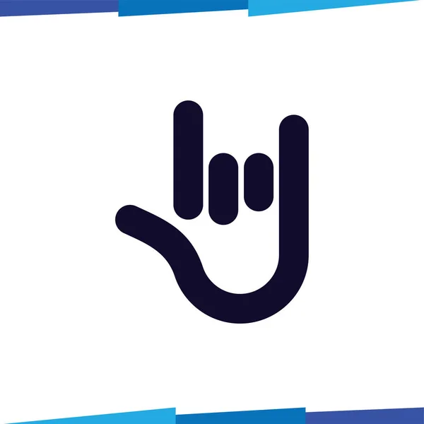 Plantilla de vector de logotipo de línea de gesto de mano — Vector de stock
