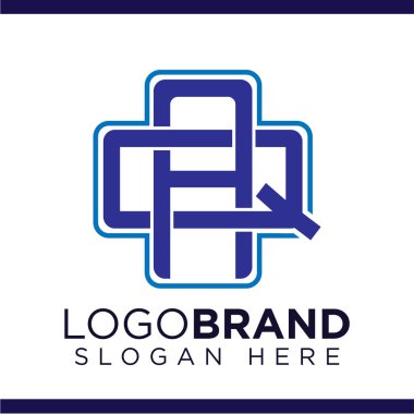 Cross tıbbi Logo vektörü ile Aq İlk Mektup