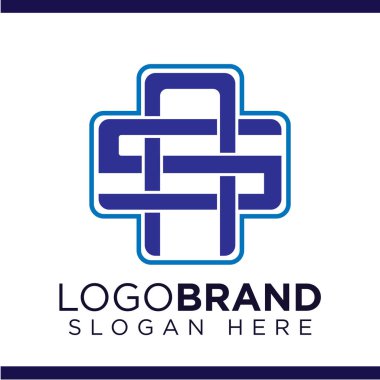 Cross tıbbi Logo vektörü ile İlk Mektup olarak