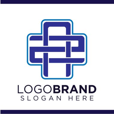 Cross tıbbi Logo vektörü ile Az İlk Mektup