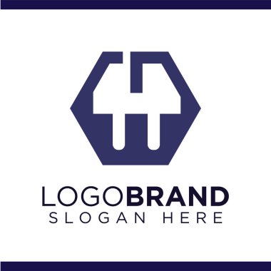 Plug in Electric switch Altıgen Logo Vektör şablonu