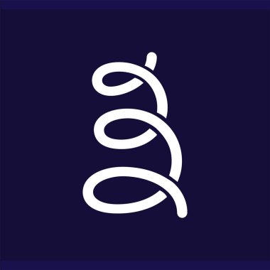 B Harfi Spiral Logo Vektör şablonu