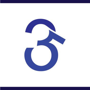 üç ve beş sayı logo vektörü