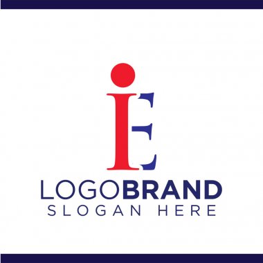 i e ilk harf logosu vektör şablonu