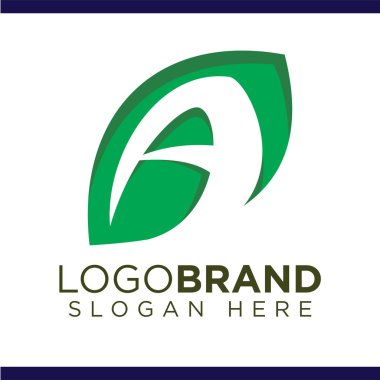Yaprak Logo vektör şablonunda bir mektup