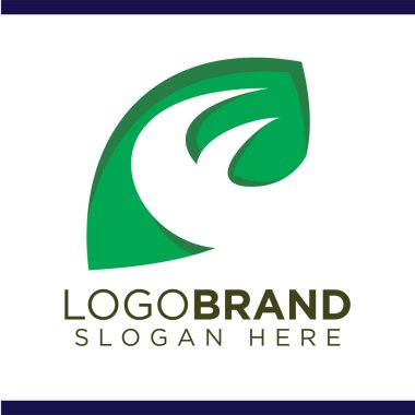 Yaprak Logo vektör şablonundaki E Harfi