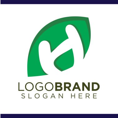 Yaprak Logo vektör şablonunda H Harfi