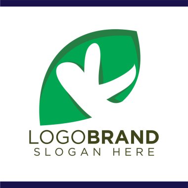 Yaprak Logo vektör şablonunda K Harfi