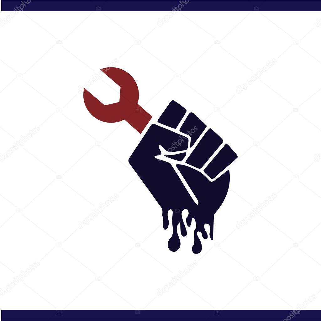 Labor Fist of struggle logo vector