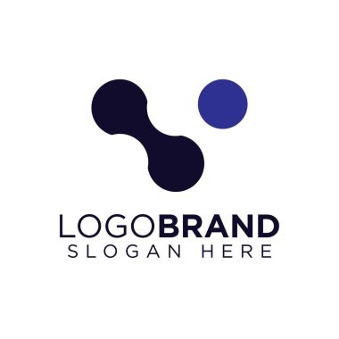 V Letter Connect daire logo vektörü