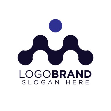 M Letter Connect circle logo vector