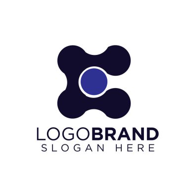 C Letter Connect daire logo vektörü