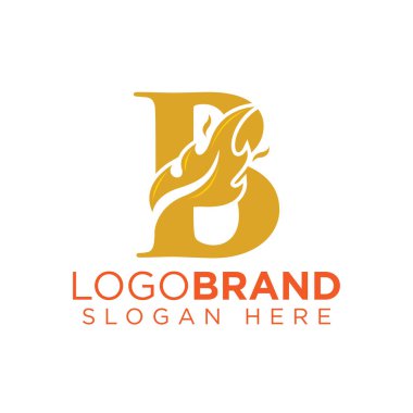 Alev Ateşi logo vektörü ile B Harfi