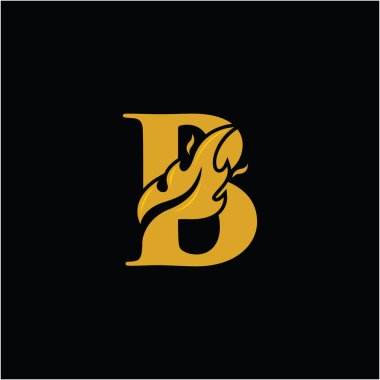 Alev Ateşi logo vektörü ile B Harfi