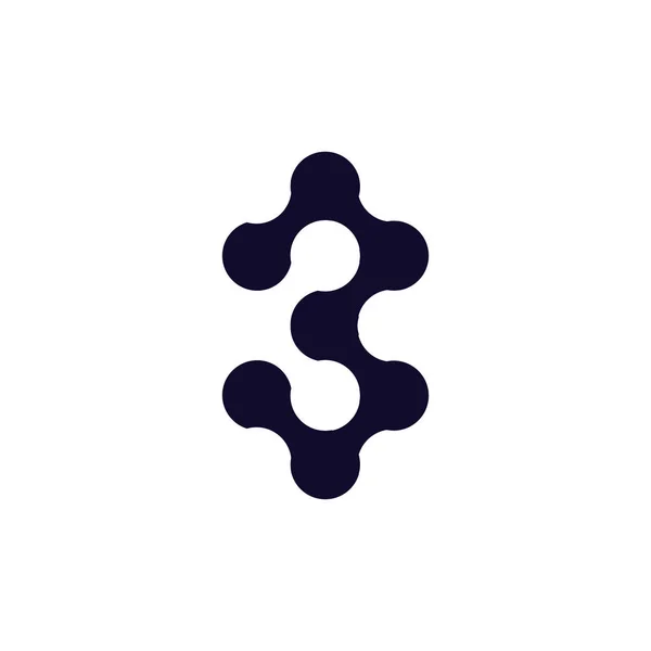 B brev ansluta cirkel logo vektor — Stock vektor