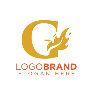 Alev Ateşi logo vektörü ile G Harfi