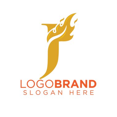 Alev Ateşi logo vektörü ile J Harfi