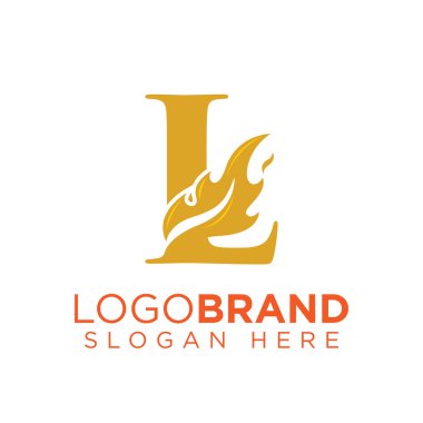 Alev Ateşi logo vektörü ile L Harfi