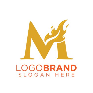 Alev Ateşi logo vektörü ile M Harfi