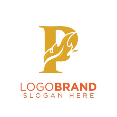 Alev Ateşi logo vektörü ile P Harfi