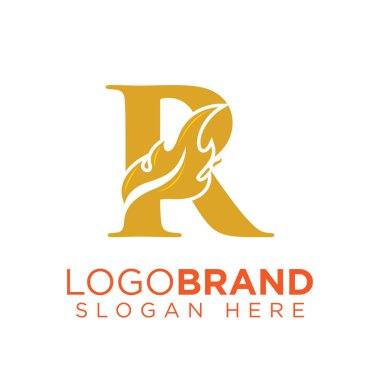 Alev Ateşi logo vektörü ile R Harfi