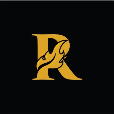 Alev Ateşi logo vektörü ile R Harfi