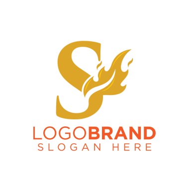 Alev Ateşi logo vektörü ile S Harfi