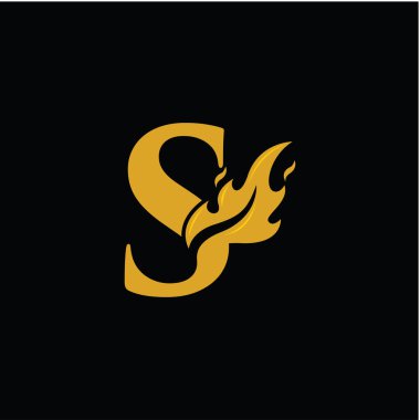 Alev Ateşi logo vektörü ile S Harfi