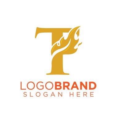 Alev Ateşi logo vektörü ile T Harfi