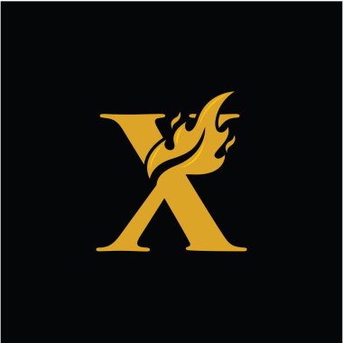 Ateşli X Harfi Logo vektörü