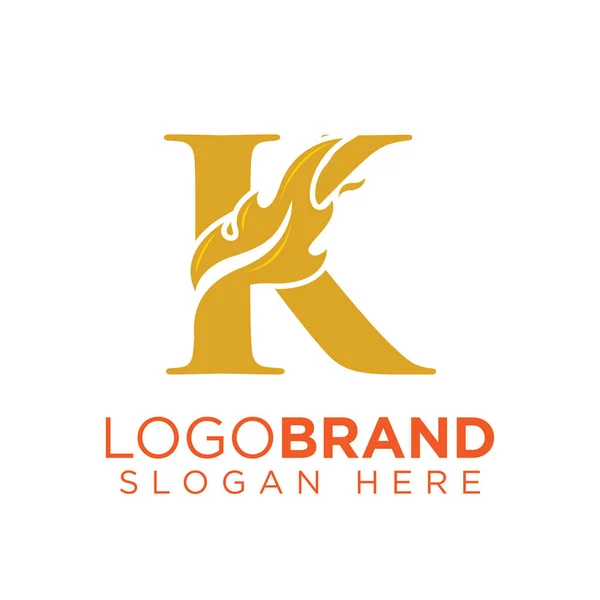 Alev Ateşi logo vektörü ile K Harfi