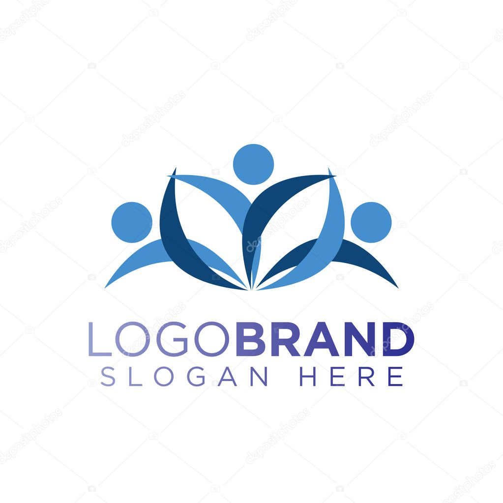 Coach dance group logo vector template