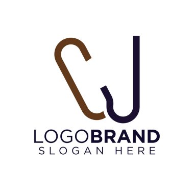 C J İlk Harf Bağlantılı logo simgesi vektörü