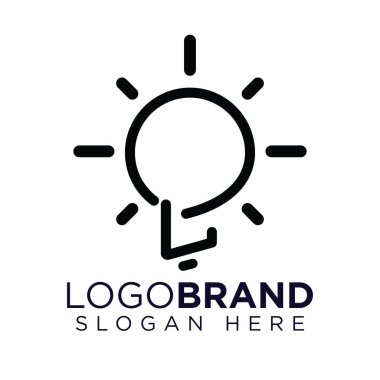 Yaratıcı ampul Logo vektörü ile L Harfi