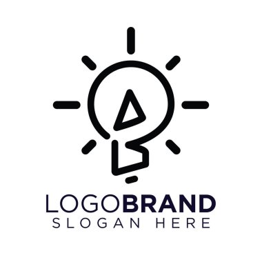 Yaratıcı ampul Logo vektörü ile Ab İlk Mektup