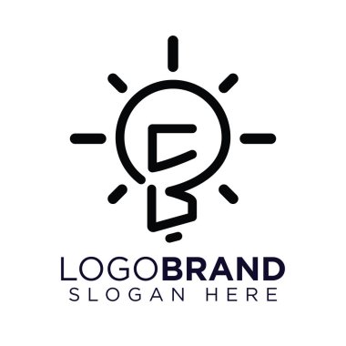 Yaratıcı ampul Logo vektörü ile Cb İlk Mektup