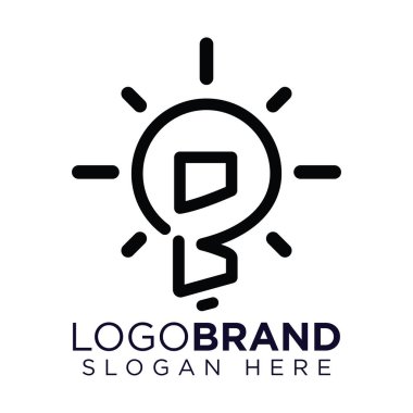 Yaratıcı ampul Logo vektörü ile Bo İlk Mektup