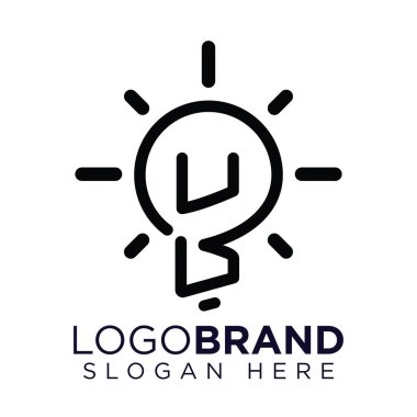 Yaratıcı ampul Logo vektörü ile Bu İlk Mektup