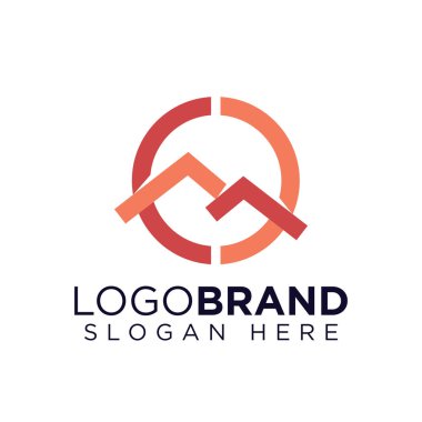 E Harfi Dağ Logo Vektörü