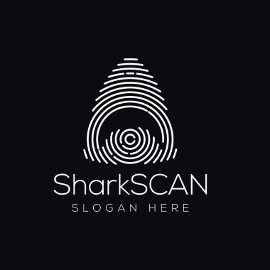 Köpekbalığı Balık Tarar Teknoloji Logo vektör Element. Hayvan Teknolojisi Logo Şablonu