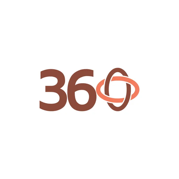 Trescientos sesenta número logo vector. Logo 360 — Archivo Imágenes Vectoriales