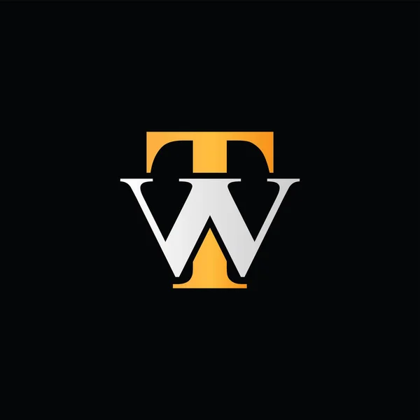 T W İlk Harf Logo Vektörü