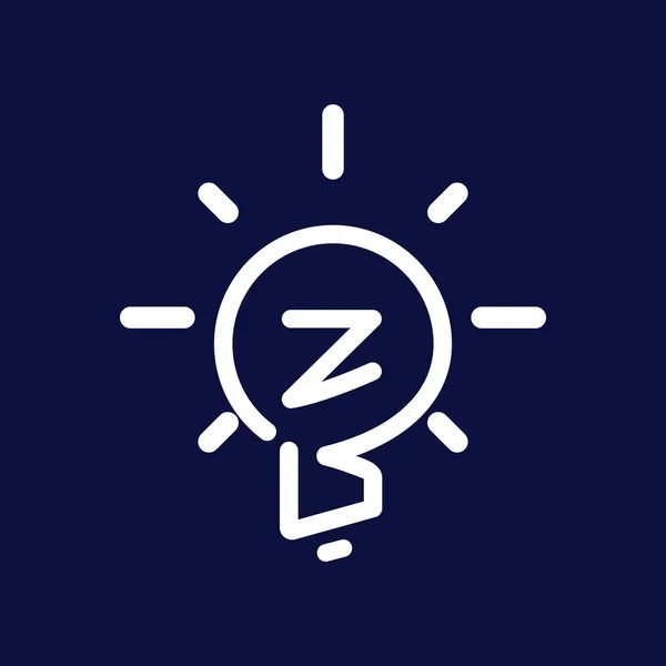 B Z Початкова літера з креативною лампочкою вектор логотипу — стоковий вектор