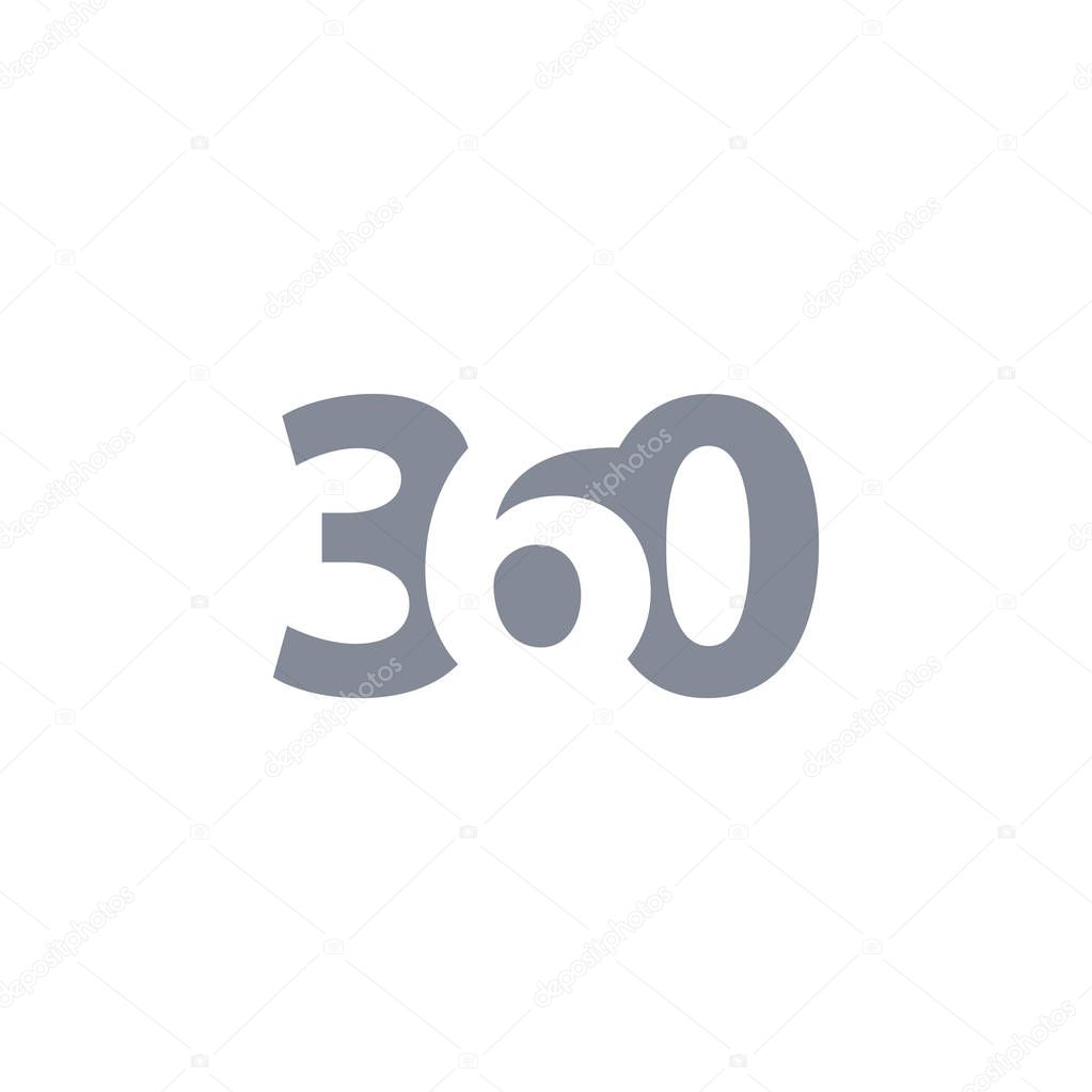 Three hundred and sixty number logo vector. 360 Logo