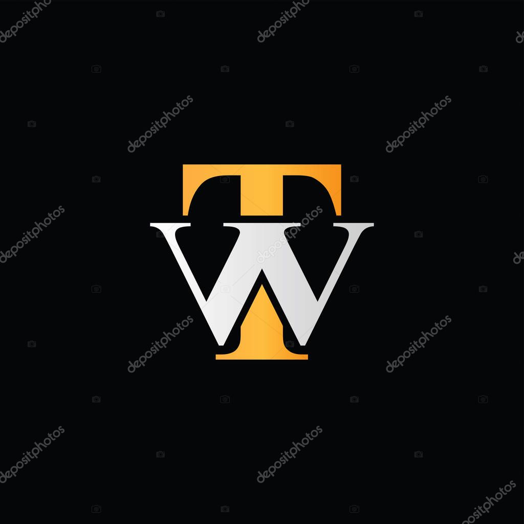 T W Initial Letter Logo Vector
