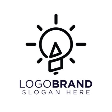 Yaratıcı ampul Logo vektör ile Ao İlk Mektup